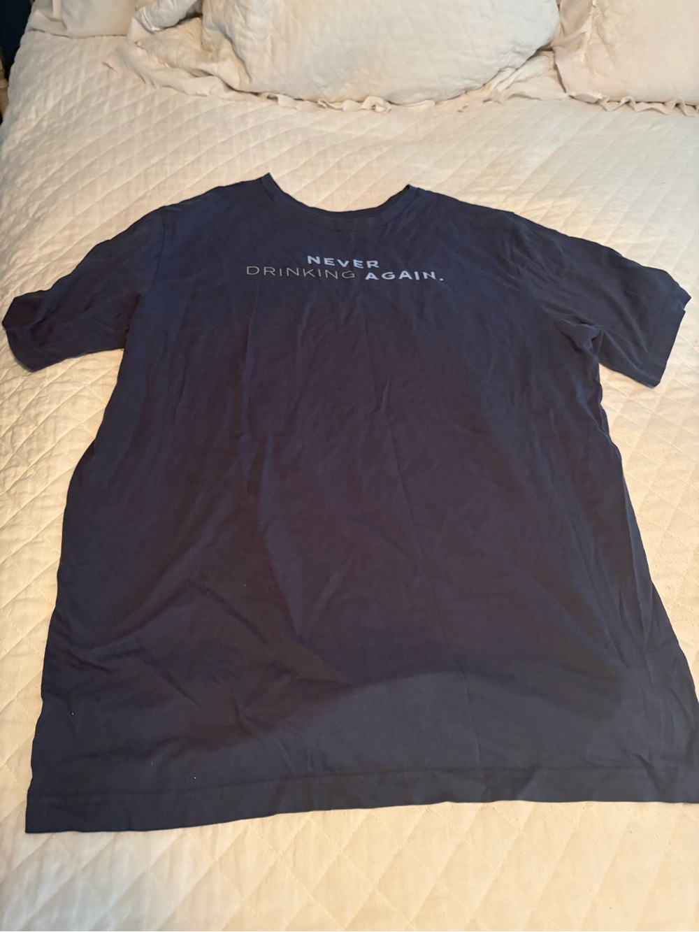 Never Drinking Again Navy Graphic Tee